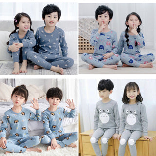 Kids and Teens Pajama Moon Star Kittens Totoro Heart Sign