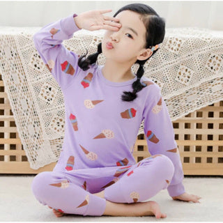 Kids and Teens Cotton Pajama Long Sleeve Sets for Girls Bunny Kitten Ballerina Mickey Mouse