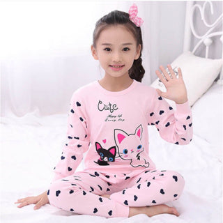 Kids and Teens Cotton Pajama Long Sleeve Sets for Girls Mermaid Strawberry Unicorn