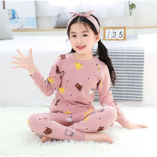 Kids and Teens Cotton Pajama Long Sleeve Sets for Girls Mermaid Strawberry Unicorn