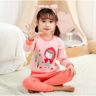 Kids and Teens Cotton Pajama Long Sleeve Sets for Girls Mermaid Strawberry Unicorn