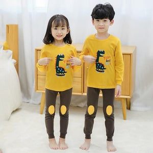 Kids and Teens Cotton Pajama Long Sleeve Sets for  Boys  Dinosaur