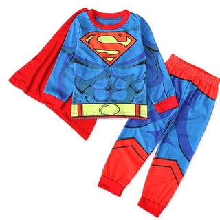 Kids Pajama Longsleeves with Cape Superman Thor batman