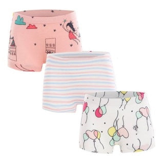 Kids Children Girls Underwear Cute Print Briefs Shorts Pants Cotton  Underwear Trunks 3PCS Girls Wedgie Underwear Pack