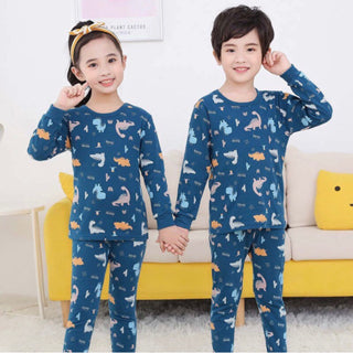 Kids and Teens Cotton Pajama Long Sleeve Sets for  Boys  Dinosaur