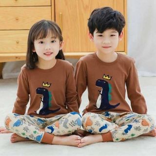 Kids and Teens Cotton Pajama Long Sleeve Sets for  Boys  Dinosaur