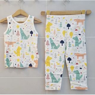 Sando Sleeveless & Long Pants Imported Cotton Pjs for Kids Unisex