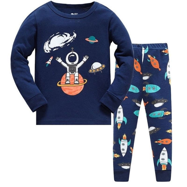 Kids Imported Pajama Long Sleeve PJ Airplane Spaceship Astronaut