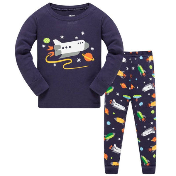 Kids Imported Pajama Long Sleeve PJ Airplane Spaceship Astronaut