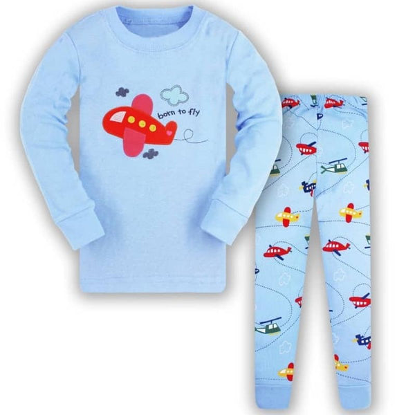 Kids Imported Pajama Long Sleeve PJ Airplane Spaceship Astronaut