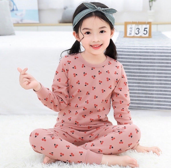 Kids and Teens Cotton Pajama Long Sleeve Sets for Girls Mermaid Strawberry Unicorn